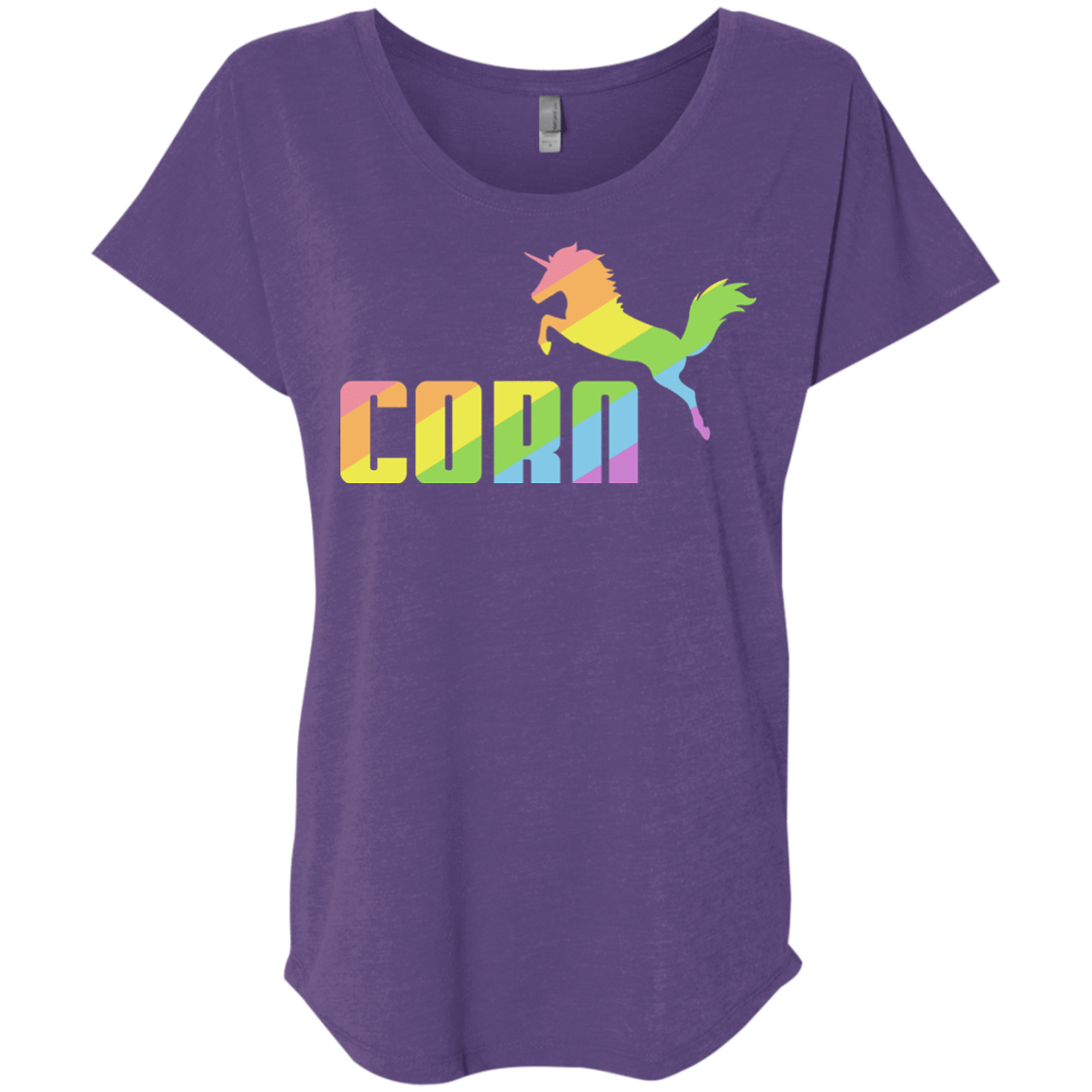 T-Shirts Purple Rush / X-Small Corn Triblend Dolman Sleeve