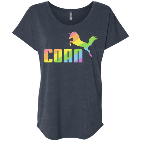 T-Shirts Vintage Navy / X-Small Corn Triblend Dolman Sleeve