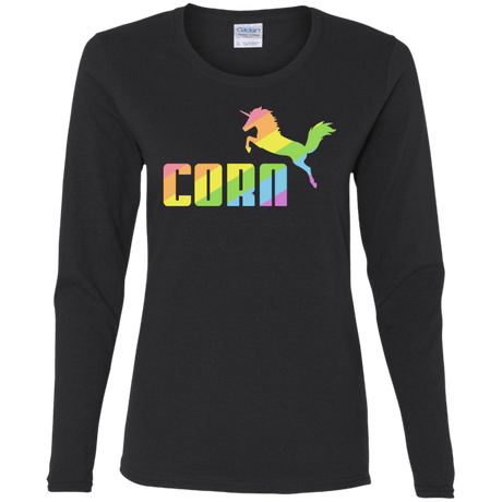 T-Shirts Black / S Corn Women's Long Sleeve T-Shirt