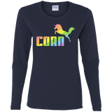 T-Shirts Navy / S Corn Women's Long Sleeve T-Shirt
