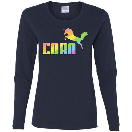 T-Shirts Navy / S Corn Women's Long Sleeve T-Shirt