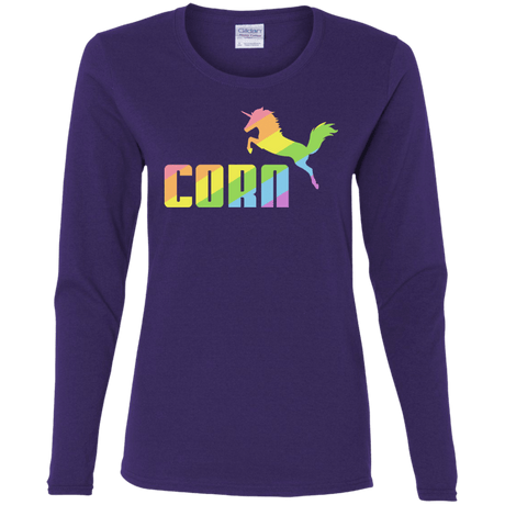 T-Shirts Purple / S Corn Women's Long Sleeve T-Shirt