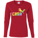 T-Shirts Red / S Corn Women's Long Sleeve T-Shirt