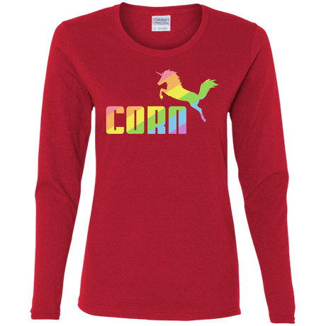T-Shirts Red / S Corn Women's Long Sleeve T-Shirt