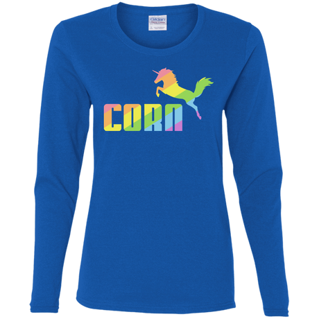 T-Shirts Royal / S Corn Women's Long Sleeve T-Shirt