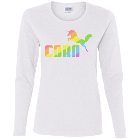 T-Shirts White / S Corn Women's Long Sleeve T-Shirt