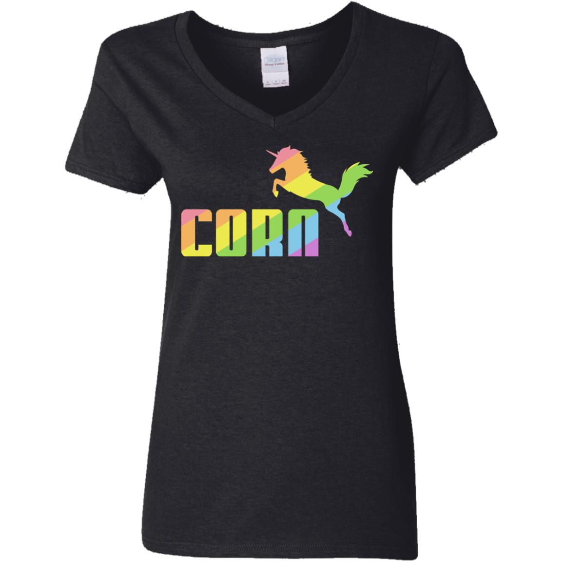 T-Shirts Black / S Corn Women's V-Neck T-Shirt
