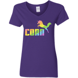 T-Shirts Purple / S Corn Women's V-Neck T-Shirt