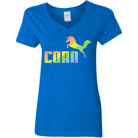 T-Shirts Royal / S Corn Women's V-Neck T-Shirt