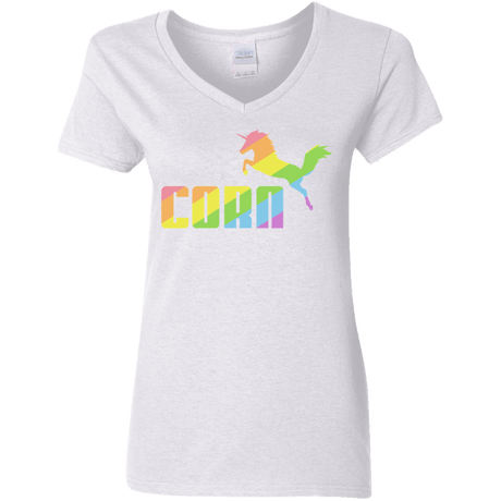 T-Shirts White / S Corn Women's V-Neck T-Shirt