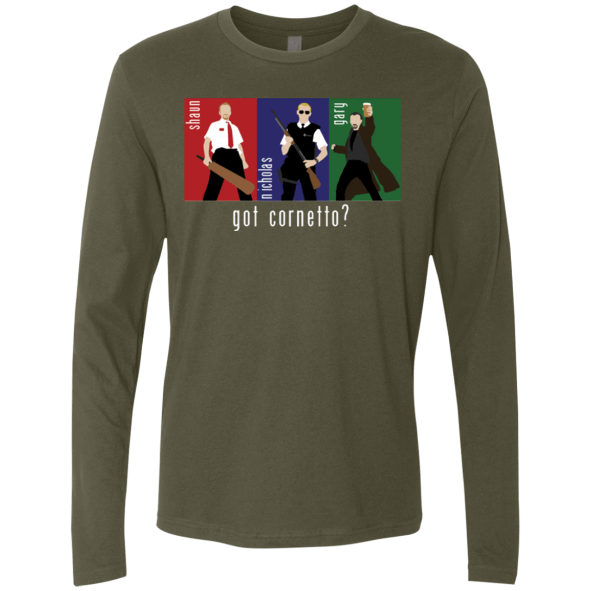 T-Shirts Military Green / Small Cornetto Men's Premium Long Sleeve