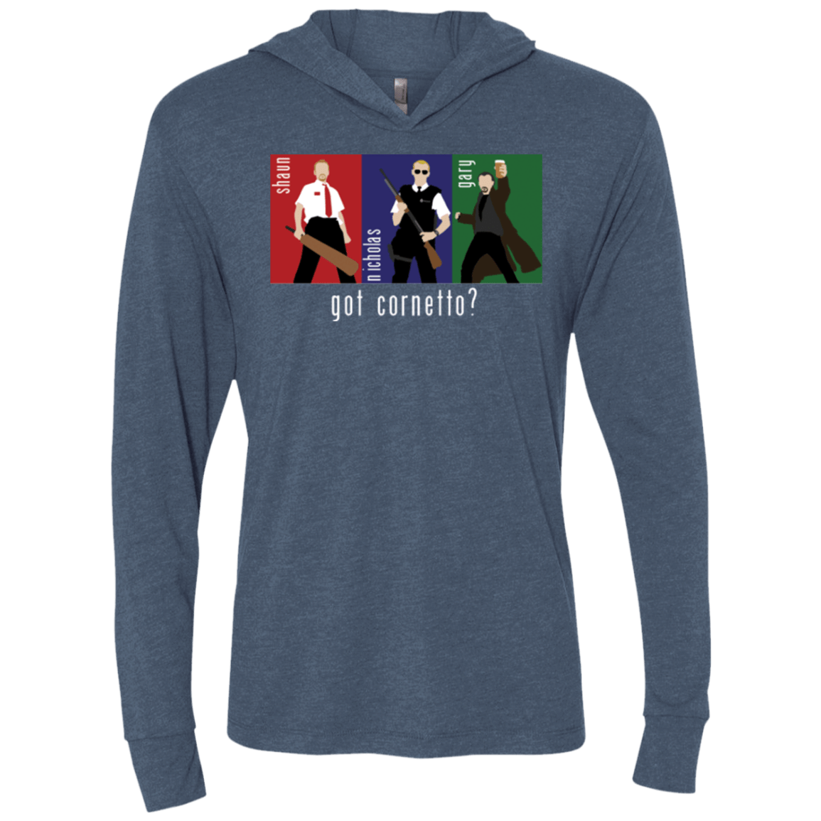 T-Shirts Indigo / X-Small Cornetto Triblend Long Sleeve Hoodie Tee