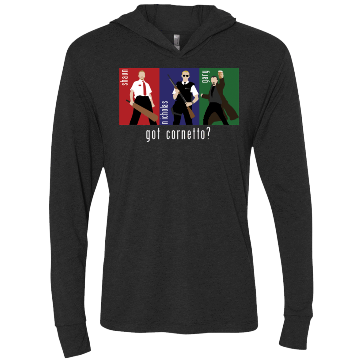 T-Shirts Vintage Black / X-Small Cornetto Triblend Long Sleeve Hoodie Tee