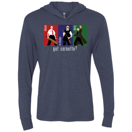 T-Shirts Vintage Navy / X-Small Cornetto Triblend Long Sleeve Hoodie Tee