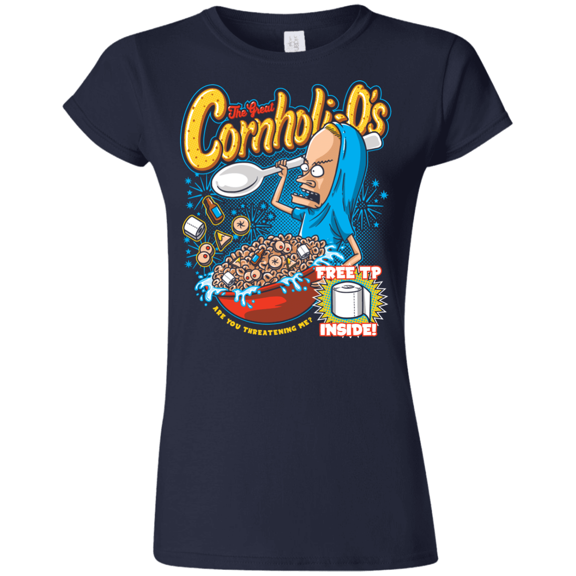 T-Shirts Navy / S Cornholi-O's Junior Slimmer-Fit T-Shirt