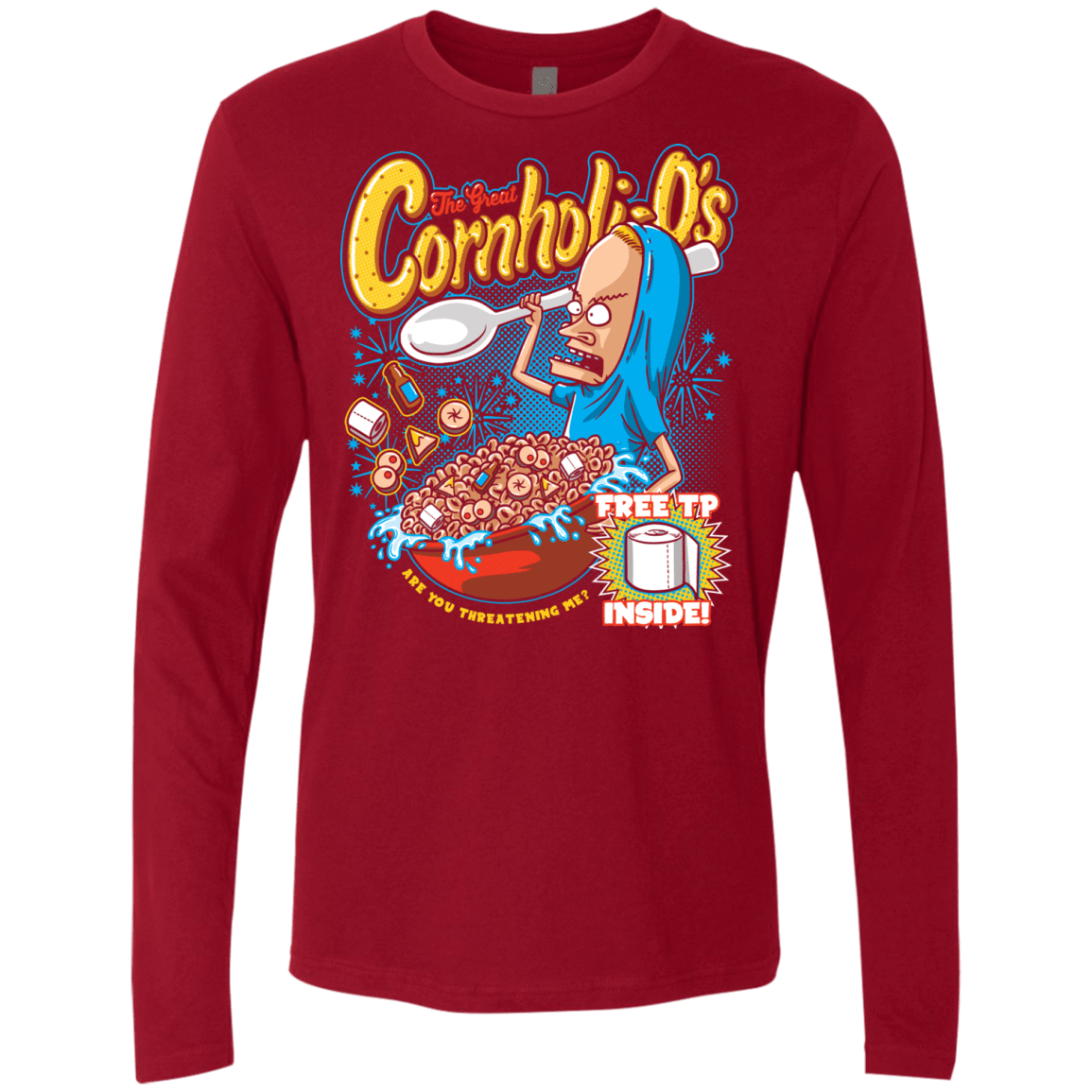 T-Shirts Cardinal / S Cornholi-O's Men's Premium Long Sleeve