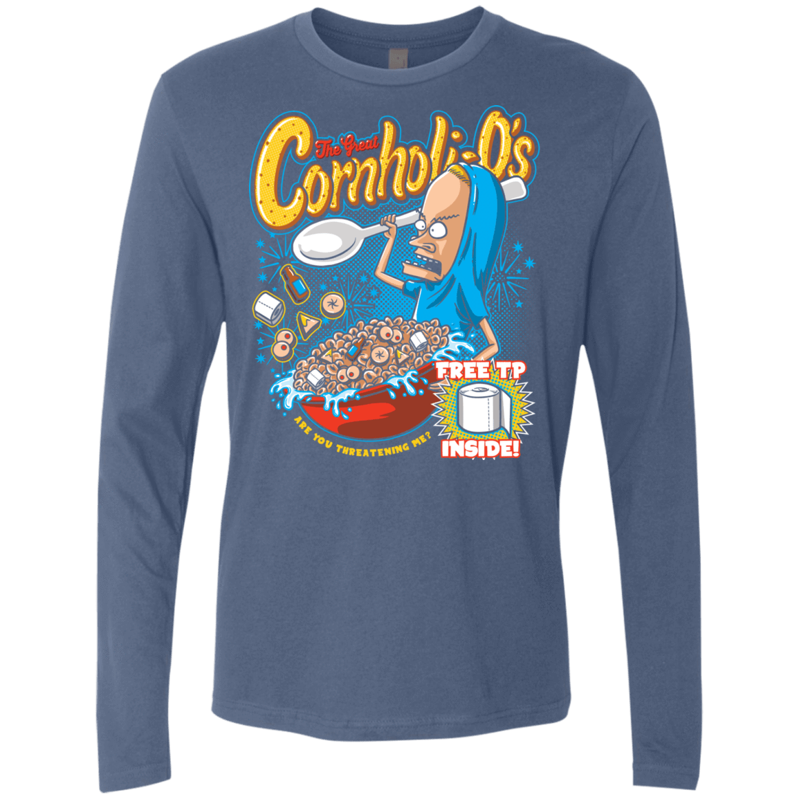 T-Shirts Indigo / S Cornholi-O's Men's Premium Long Sleeve