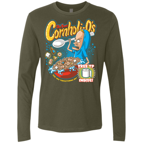 T-Shirts Military Green / S Cornholi-O's Men's Premium Long Sleeve