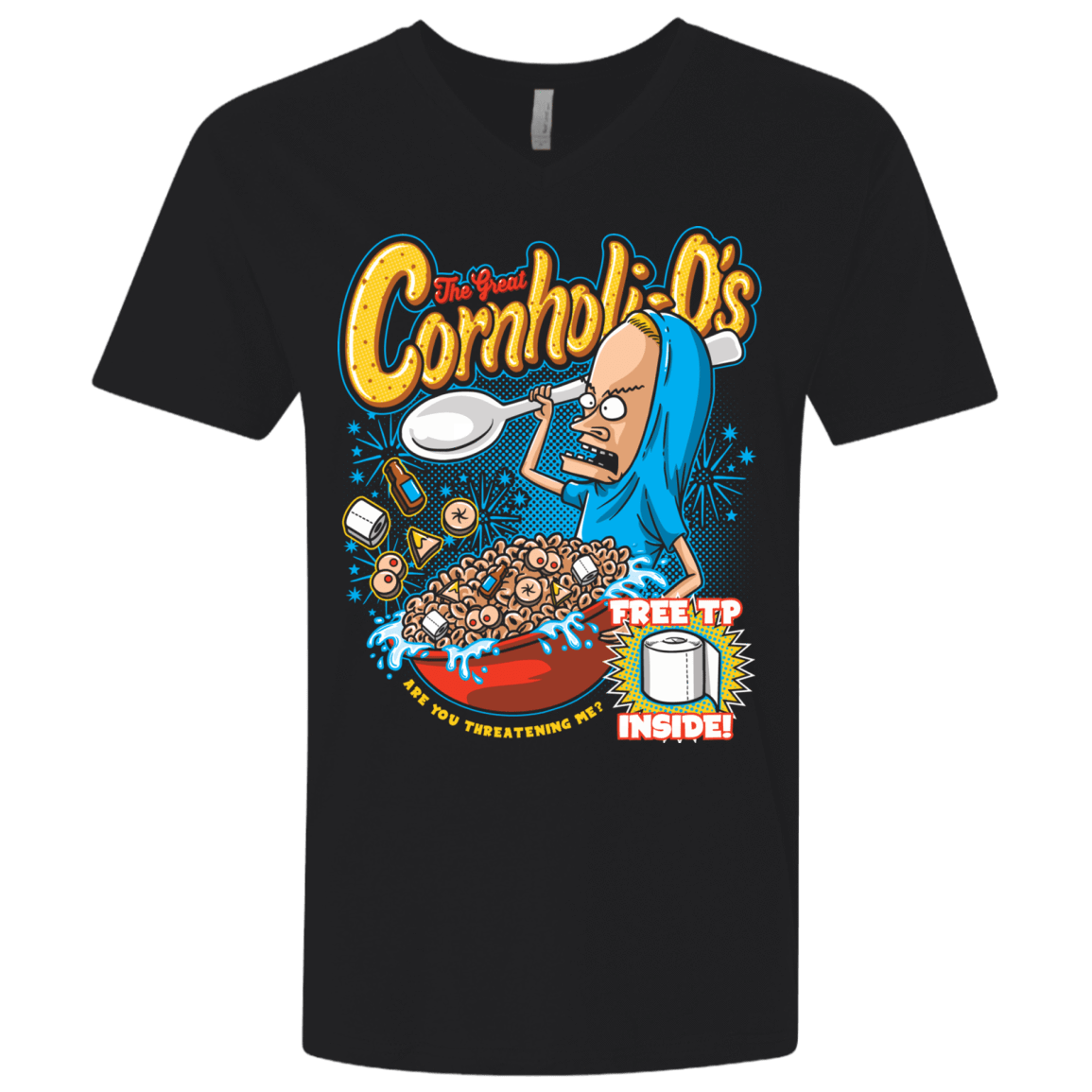 T-Shirts Black / X-Small Cornholi-O's Men's Premium V-Neck