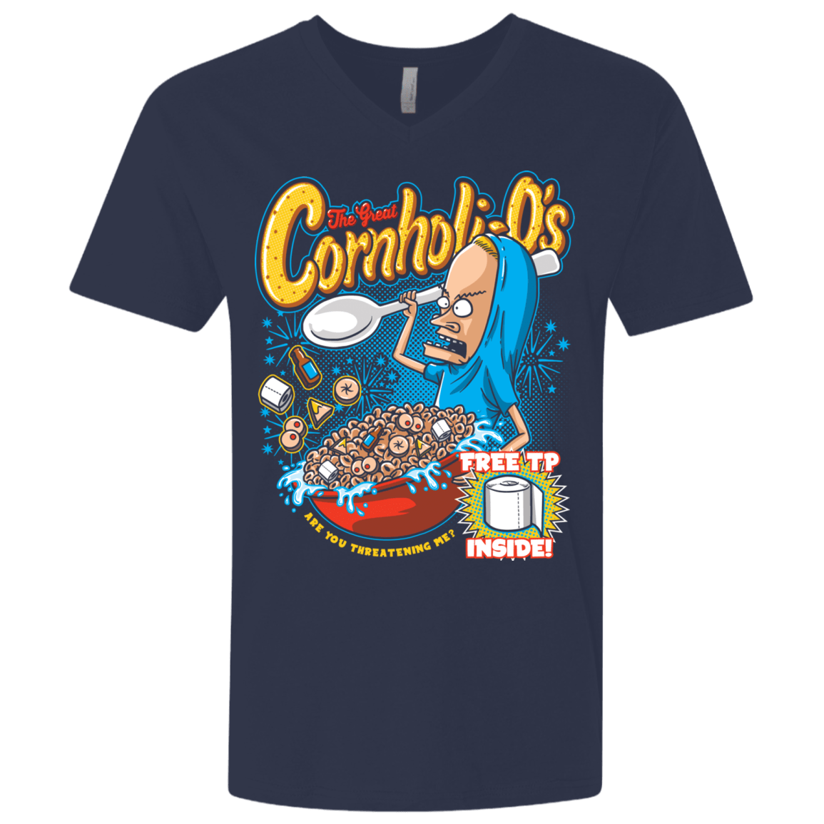 T-Shirts Midnight Navy / X-Small Cornholi-O's Men's Premium V-Neck