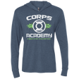 T-Shirts Indigo / X-Small Corps Academy Triblend Long Sleeve Hoodie Tee