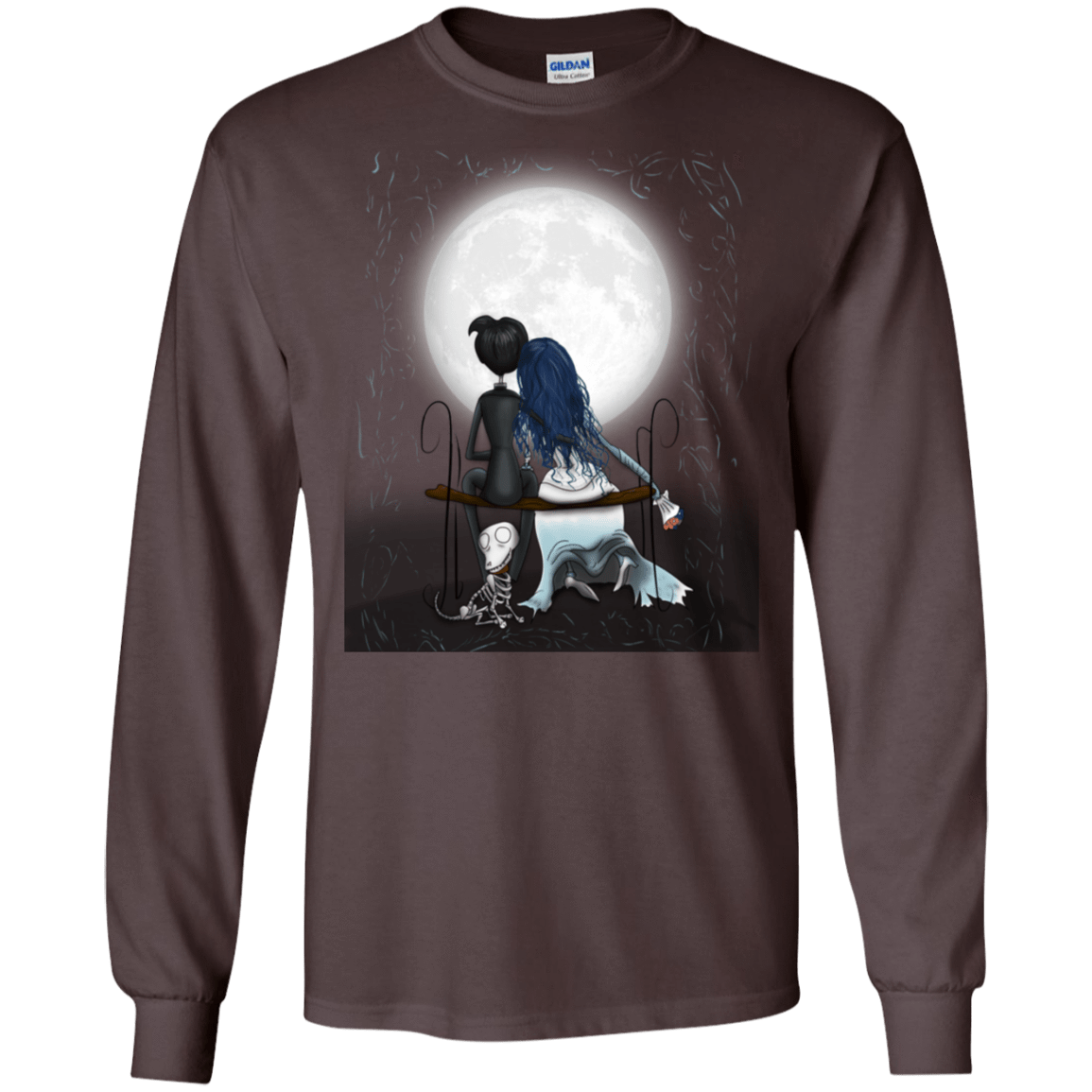T-Shirts Dark Chocolate / S Corpse Bride Love Men's Long Sleeve T-Shirt