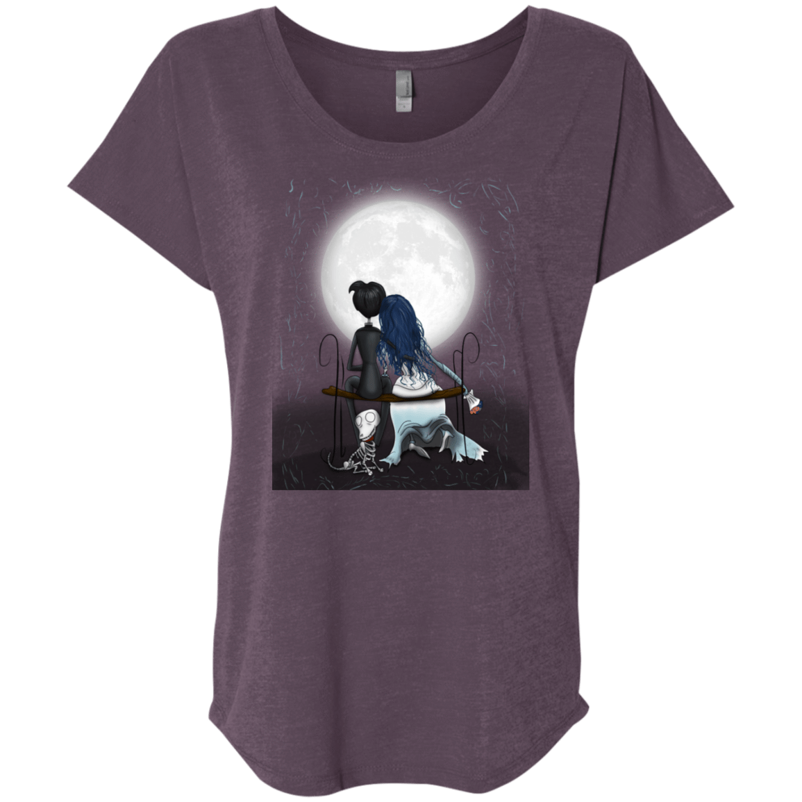 T-Shirts Vintage Purple / X-Small Corpse Bride Love Triblend Dolman Sleeve