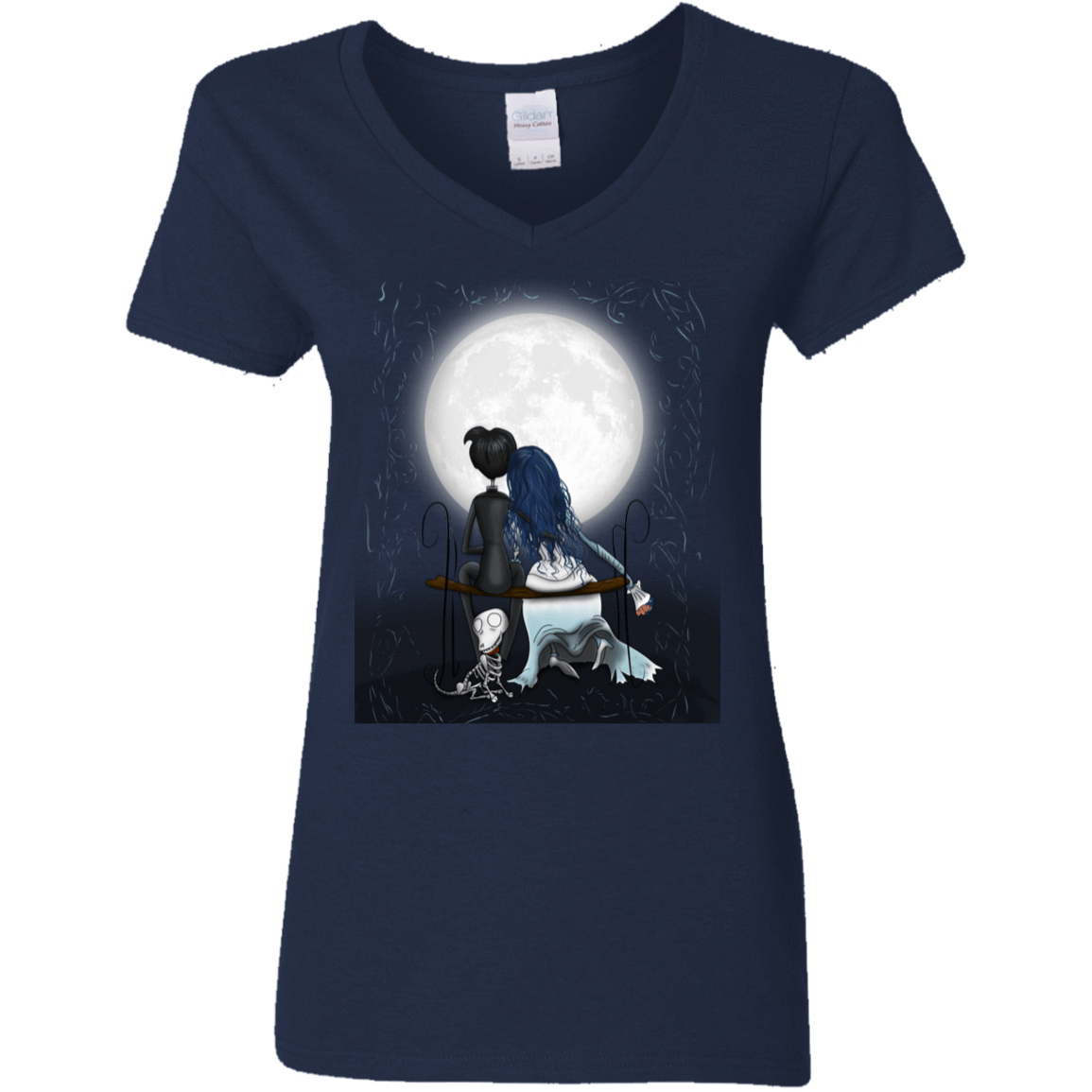 T-Shirts Navy / S Corpse Bride Love Women's V-Neck T-Shirt