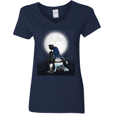 T-Shirts Navy / S Corpse Bride Love Women's V-Neck T-Shirt
