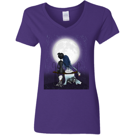 T-Shirts Purple / S Corpse Bride Love Women's V-Neck T-Shirt