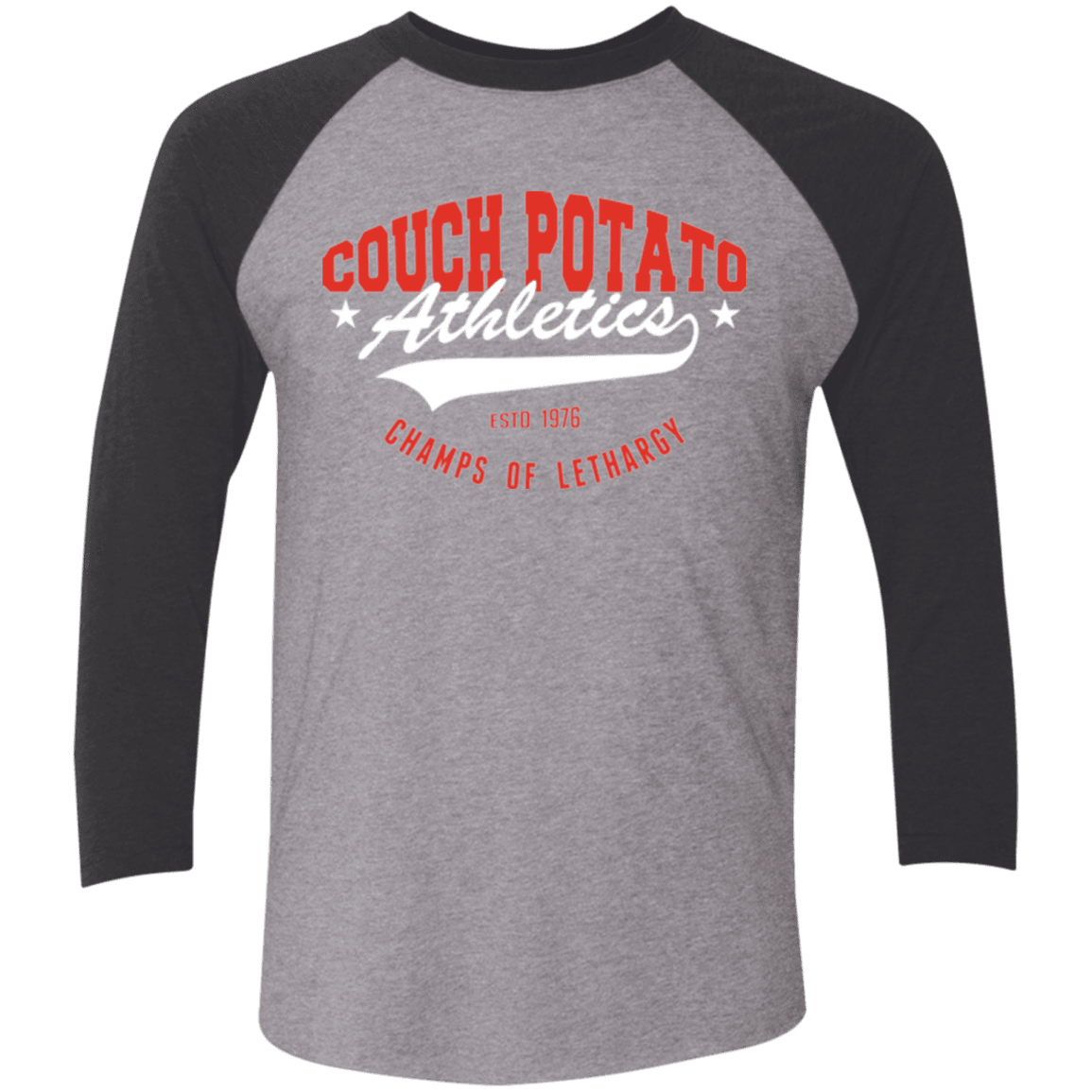 T-Shirts Premium Heather/ Vintage Black / X-Small Couch Potato Men's Triblend 3/4 Sleeve
