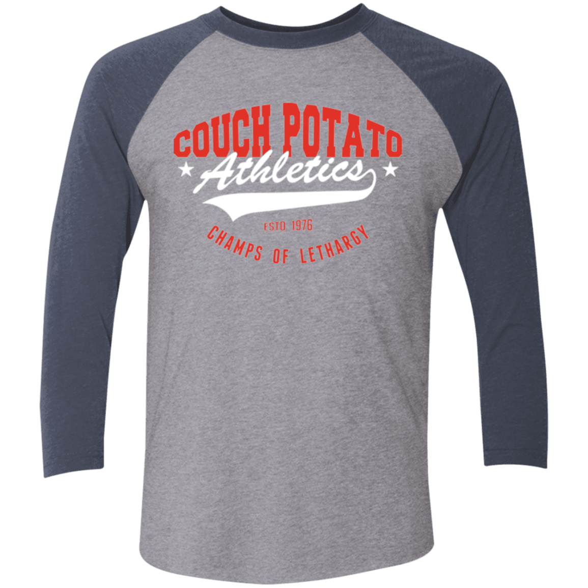 T-Shirts Premium Heather/ Vintage Navy / X-Small Couch Potato Men's Triblend 3/4 Sleeve