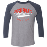 T-Shirts Premium Heather/ Vintage Navy / X-Small Couch Potato Men's Triblend 3/4 Sleeve