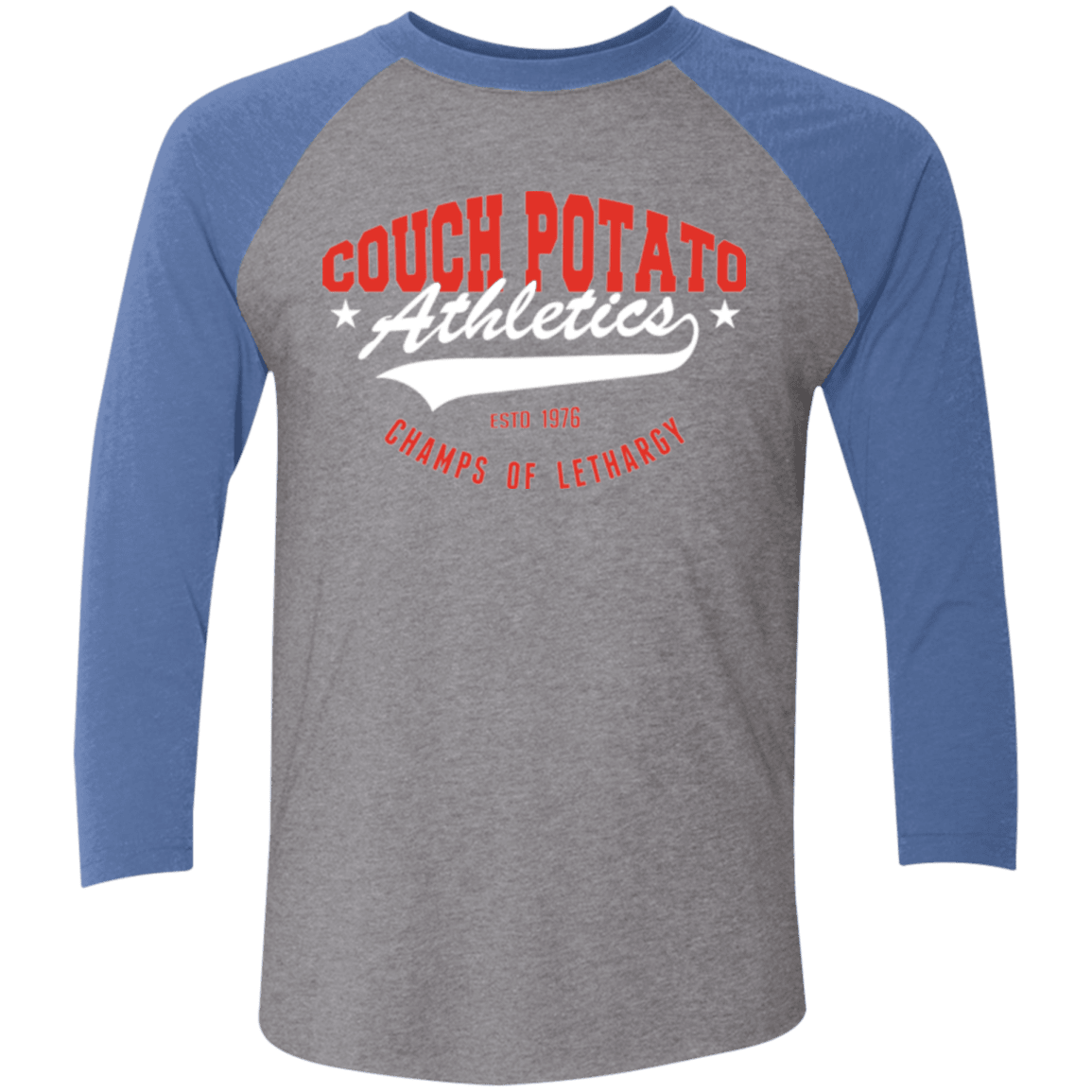 T-Shirts Premium Heather/ Vintage Royal / X-Small Couch Potato Men's Triblend 3/4 Sleeve