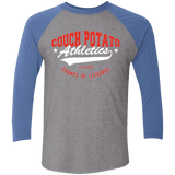 T-Shirts Premium Heather/ Vintage Royal / X-Small Couch Potato Men's Triblend 3/4 Sleeve