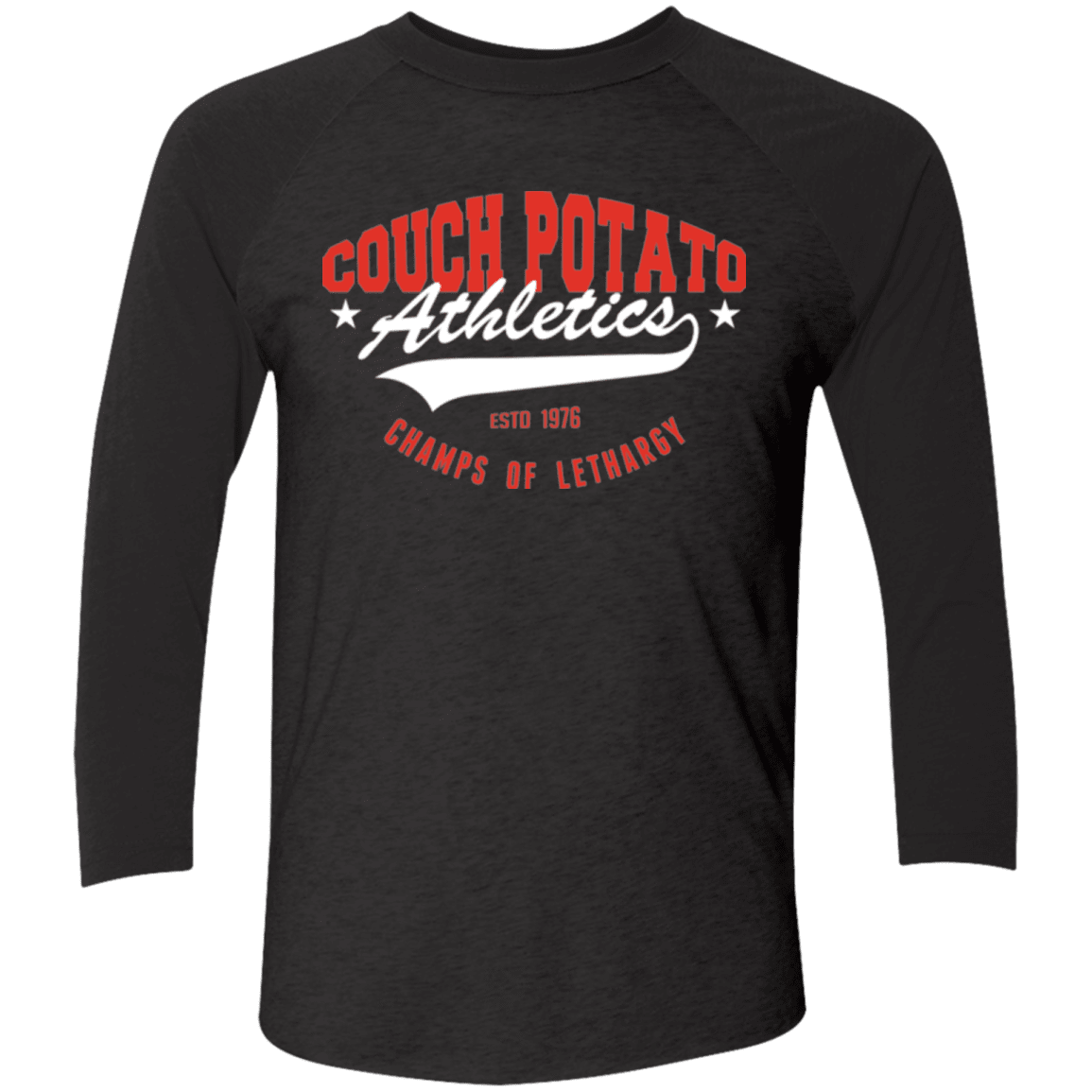 T-Shirts Vintage Black/Vintage Black / X-Small Couch Potato Men's Triblend 3/4 Sleeve