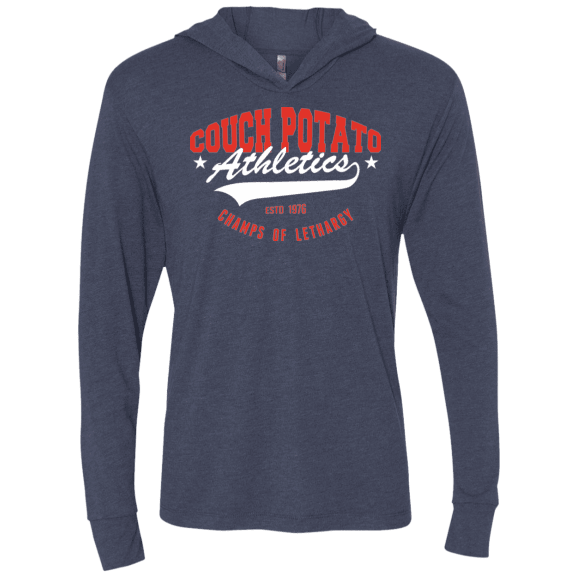 T-Shirts Vintage Navy / X-Small Couch Potato Triblend Long Sleeve Hoodie Tee