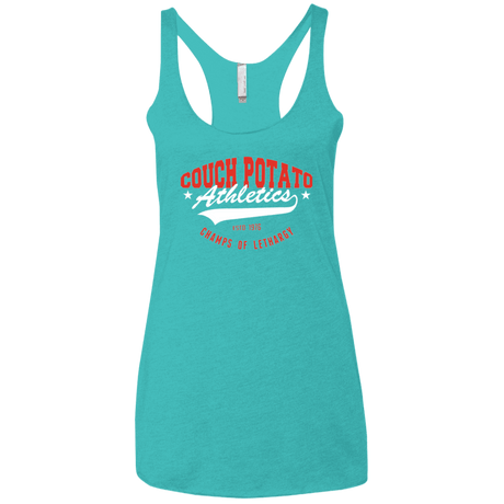 T-Shirts Tahiti Blue / X-Small Couch Potato Women's Triblend Racerback Tank