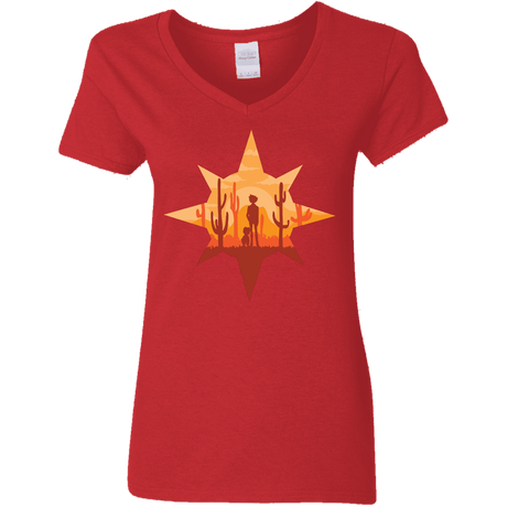 T-Shirts Red / S Courage Women's V-Neck T-Shirt