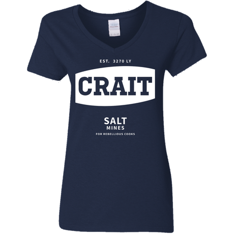 T-Shirts Navy / S Crait Saxa Salt Women's V-Neck T-Shirt