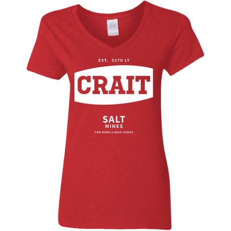 T-Shirts Red / S Crait Saxa Salt Women's V-Neck T-Shirt