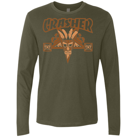 T-Shirts Military Green / S CRASHER Men's Premium Long Sleeve