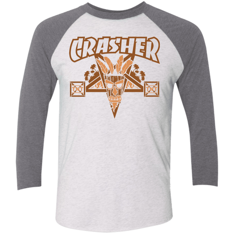 T-Shirts Heather White/Premium Heather / X-Small CRASHER Men's Triblend 3/4 Sleeve