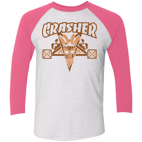 T-Shirts Heather White/Vintage Pink / X-Small CRASHER Men's Triblend 3/4 Sleeve