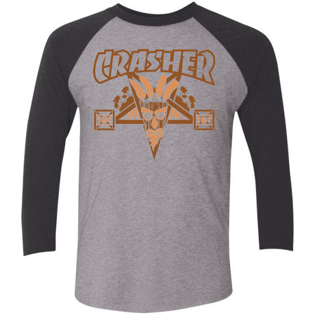 T-Shirts Premium Heather/Vintage Black / X-Small CRASHER Men's Triblend 3/4 Sleeve