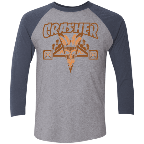 T-Shirts Premium Heather/Vintage Navy / X-Small CRASHER Men's Triblend 3/4 Sleeve