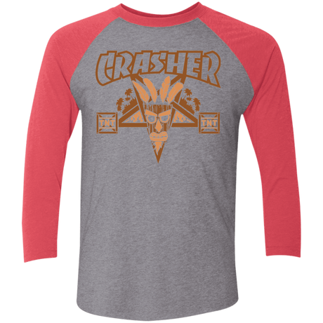 T-Shirts Premium Heather/Vintage Red / X-Small CRASHER Men's Triblend 3/4 Sleeve