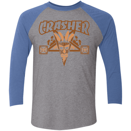T-Shirts Premium Heather/Vintage Royal / X-Small CRASHER Men's Triblend 3/4 Sleeve