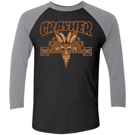 T-Shirts Vintage Black/Premium Heather / X-Small CRASHER Men's Triblend 3/4 Sleeve