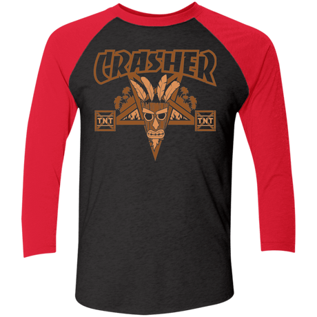 T-Shirts Vintage Black/Vintage Red / X-Small CRASHER Men's Triblend 3/4 Sleeve